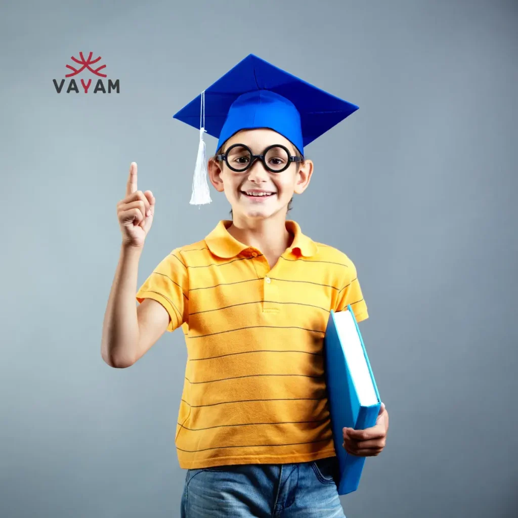 Apply for RTE in India: Smiling boy in a graduation cap holding a book, symbolizing education.