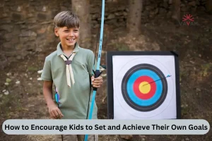 Encourage Kids to Set and Achieve Their Own Goals: A happy young scout with a bow and arrow celebrates hitting the target.