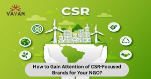 Visual guide on strategies to gain attention of CSR-focused brands for your NGO.