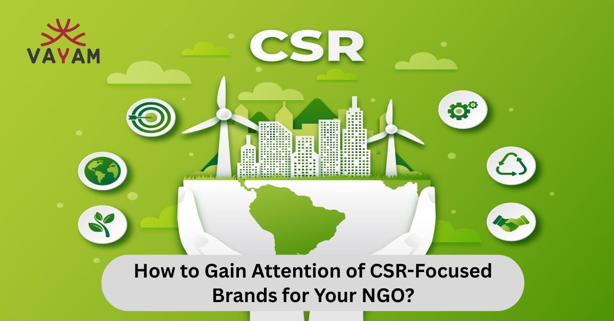 Visual guide on strategies to gain attention of CSR-focused brands for your NGO.