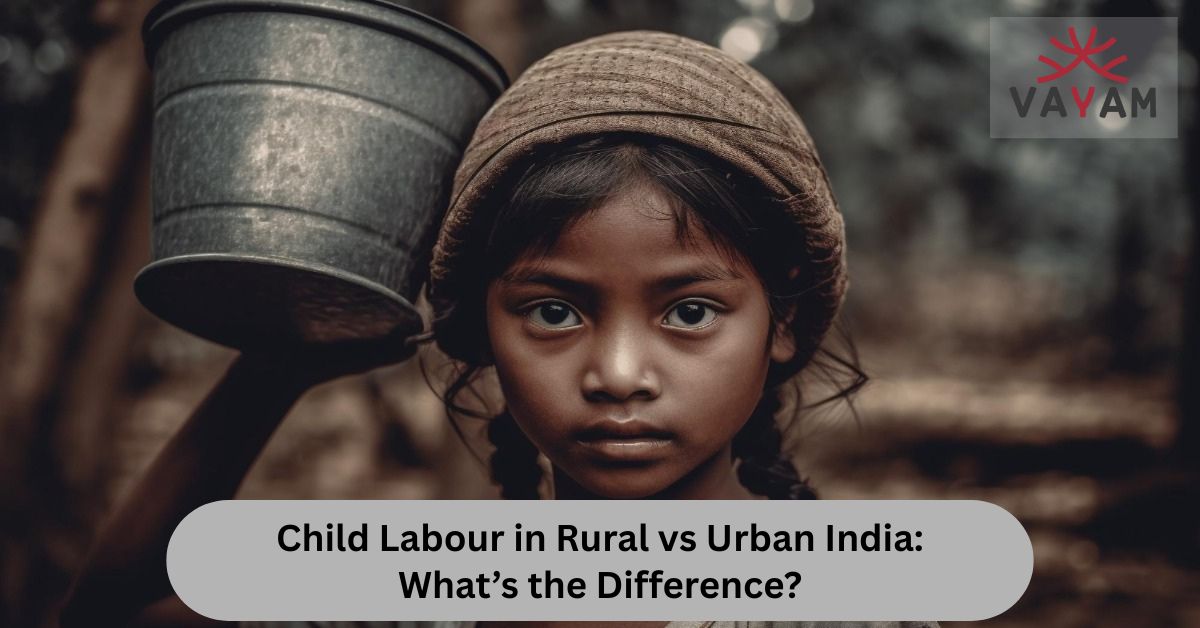 Child labour in India: difference between rural and urban areas.
