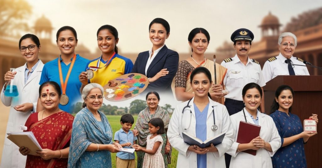 Indian women who broke barriers and scripted their own success stories, representing empowerment and achievement.