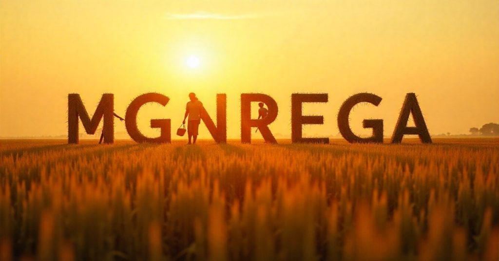 MGNREGA promoting environmental advancements in agri-tech, symbolizing a new generation of sustainable practices.