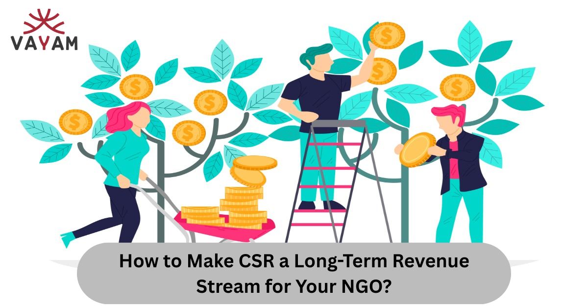 A CSR team working on securing funding for creating revenue streams.