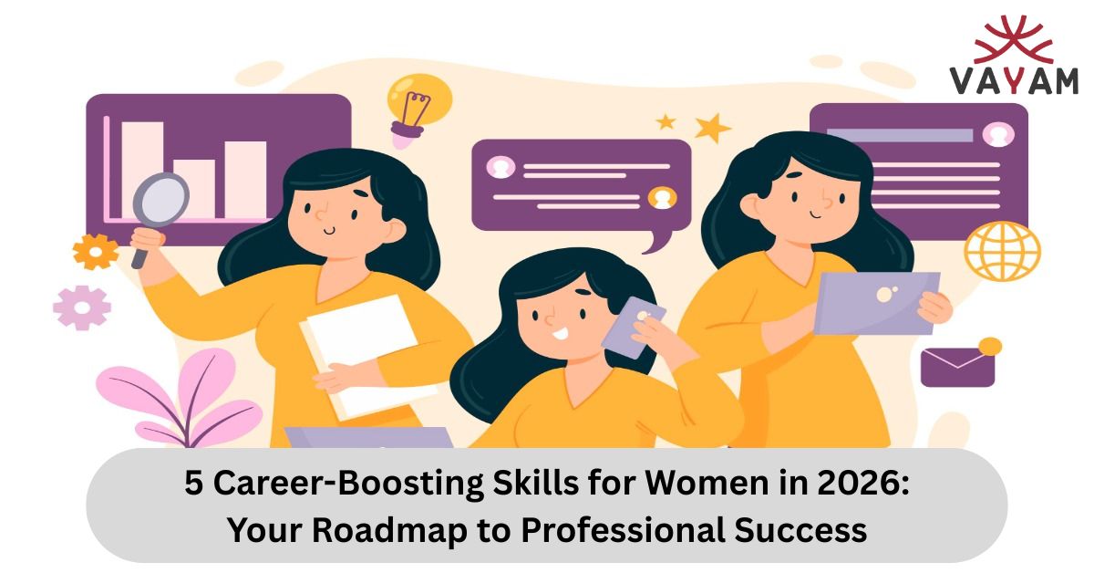 A woman focusing on developing various skills to boost her career.