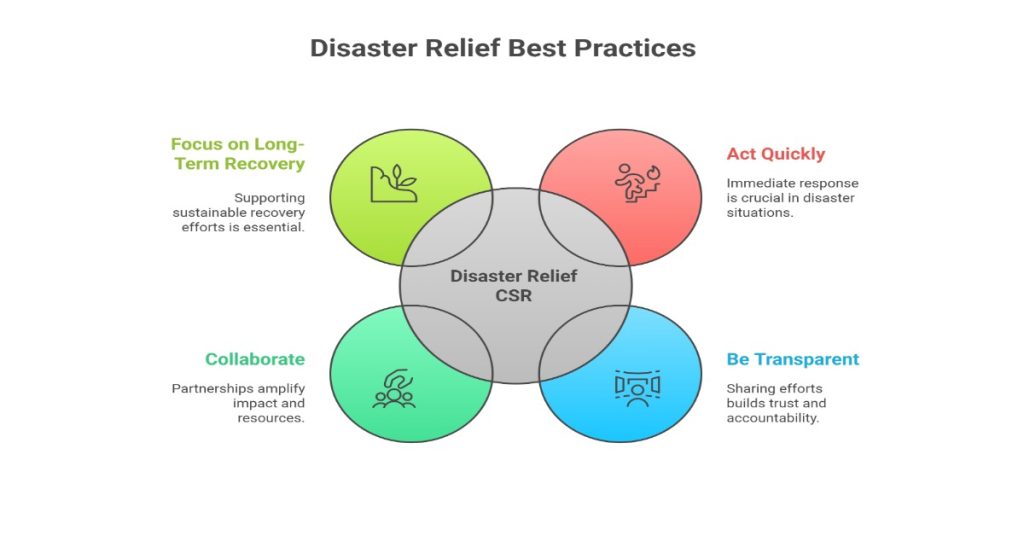 Infographic illustrating best practices for disaster relief.