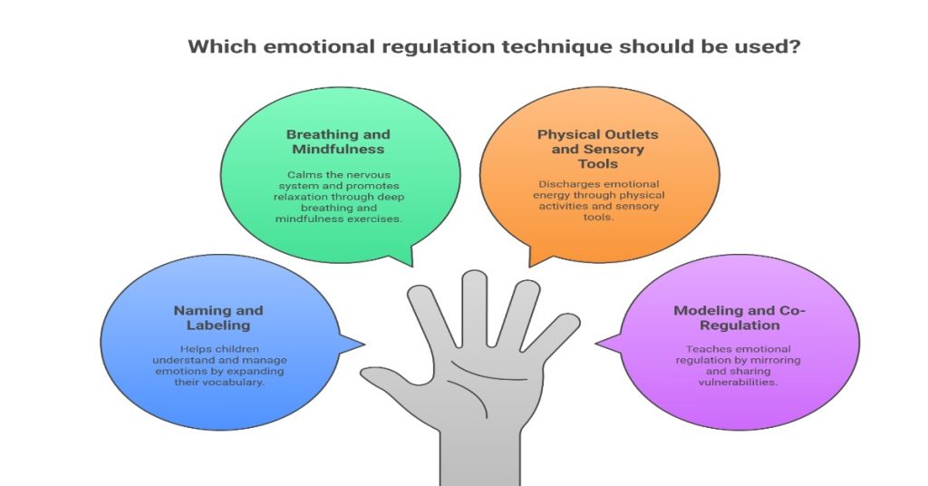 Diagram illustrating emotional regulation techniques for everyday emotions.