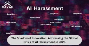 Visual representation of AI harassment, illustrating the challenges and innovations in tackling this global issue in 2026.