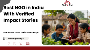 Best NGO in India with verified impact stories showing a teacher interacting with children in a rural village.