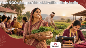 NGOs Supporting Rural Livelihoods in India through farming, women's empowerment, skill development, and rural community initiatives.